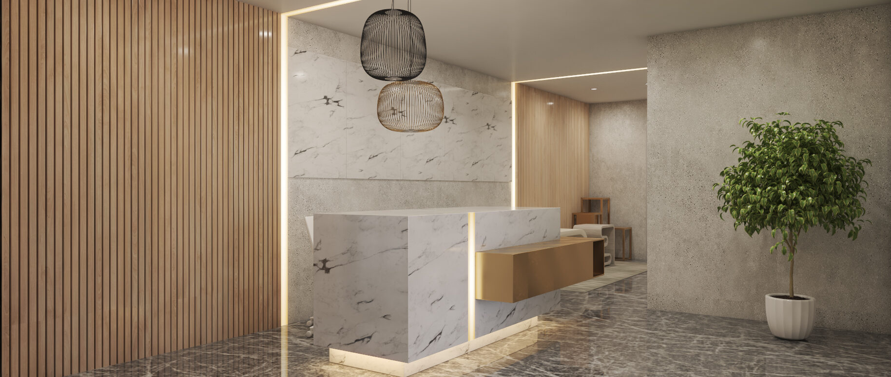 Liz Robertson Design – Human Longevity Reception Area